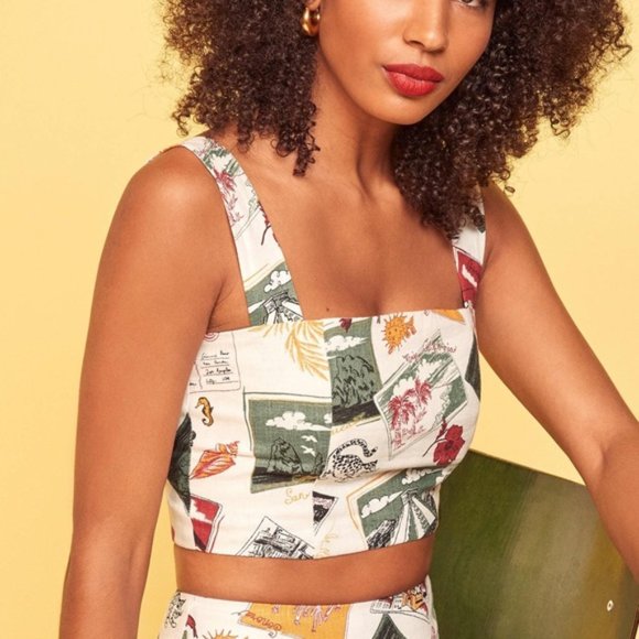New Reformation Vio Linen Top Vacation 
